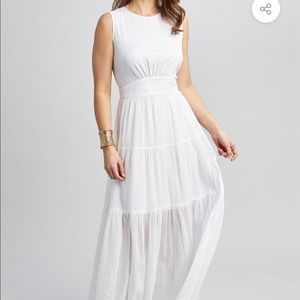 Elie Tahari White Maxi Dress. “Sage”